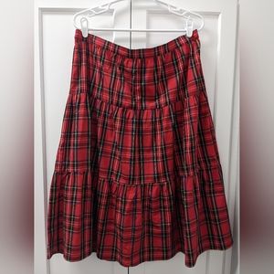 NWT J Crew Three-tier tartan midi skirt